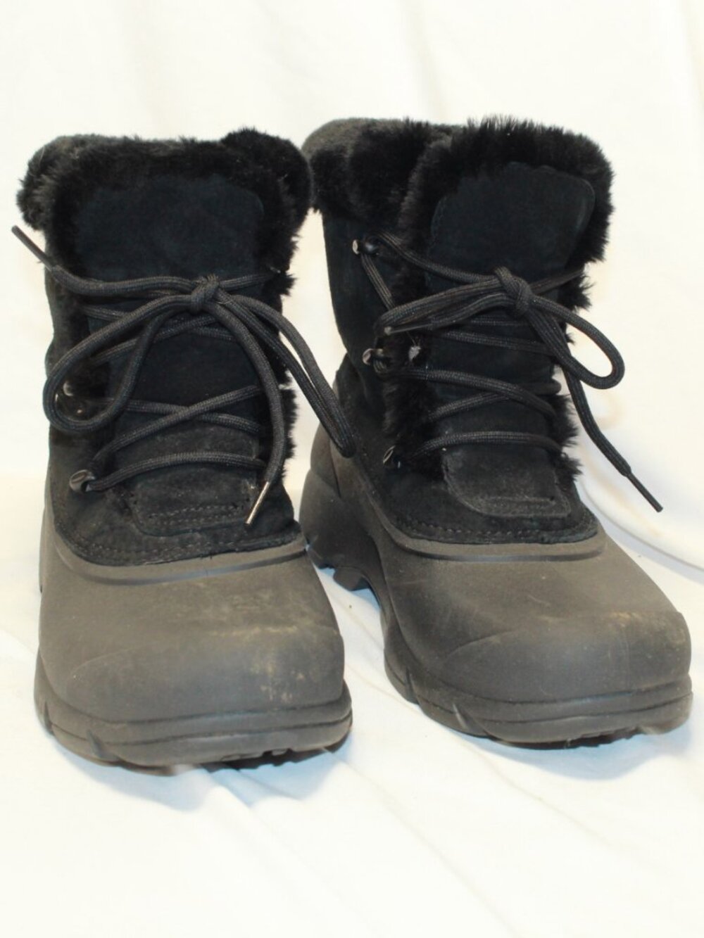 SOREL Size W 10 Black SNOW ANGEL LACE Warm Waterproof Suede & Rubber Lined Boots